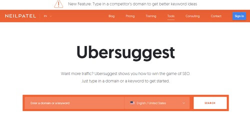 Ubersuggest Domain Authority Checker