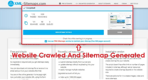 XML Sitemap Generator Website Crawled