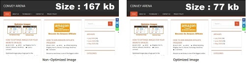 Comparison Of Optimized And Non Optimized Images Of Website