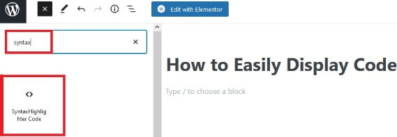 Select Code Block With SyntaxHighlighter